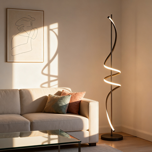 Современная черная спиральная светодиодная Напольная Лампа JACKSUN с ножным выключателем 150 см 3 цветная лампа для декора прикроватного дивана - Product Image 3