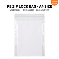 Sacs à fermeture éclair transparents en PE, pochettes refermables pour documents et vêtements, impression 18*26 cm, 1000 pièces/sac