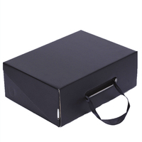 Boîte à chaussures noire en carton ondulé personnalisée pour adultes et enfants Emballage de chaussettes Boîte d'expédition de vêtements avec couvercle