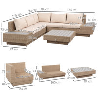 AJUNION Mobilier d'Extérieur Design Moderne Ensemble de Salon de Jardin en Rotin Tressé à la Main avec Canapé d'Angle