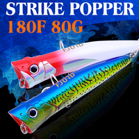 Leurre de pêche flottant en plastique dur pour eau salée FJORD 180mm 80g Topwater Popper