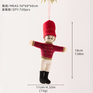 Nuove decorazioni natalizie in stock: <span class=keywords><strong>Schiaccianoci</strong></span> in tessuto, ciondoli a forma di soldato, piccole statuine, ornamenti per l'albero di Natale - Product Image 6