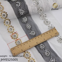 Dentelle de mariée ornée de strass pour robes tenue de soirée vêtements de mariage tissu élastique soluble dans l'eau pour organza