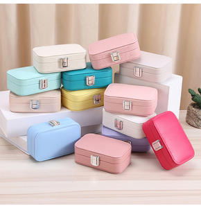 Nuova borsa cosmetica di lusso arrivo mini pelle pu piccola scatola di gioielli da <span class=keywords><strong>viaggio</strong></span> organizer regali donna logo personalizzato scatola di immagazzinaggio gioielli - Product Image 2