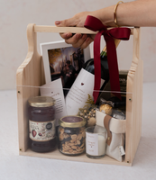 Boîte cadeau en bois de pin personnalisable JUNJI - Forme et taille personnalisées pour les cadeaux d'occasion (mariage/douche de bébé/anniversaire)