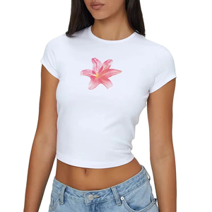 Y2k bébé t-shirt femmes <span class=keywords><strong>vêtements</strong></span> d'été imprimé graphique col rond à manches courtes t-shirt gilet décontracté 2000s <span class=keywords><strong>vêtements</strong></span> Streetwear - Product Image 3