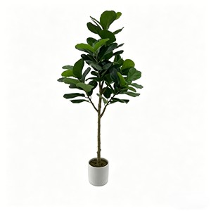 <b>Artificial</b> <b>Tree</b> Green Potted with Piano Leaf Banyan Ornaments for Living Room Floor Simulation - Product Image 1