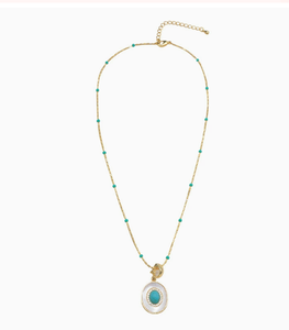 Collana di Perle Turchesi Impilabile, Accessori Estivi da <span class=keywords><strong>Donna</strong></span>, Catena per Clavicola, Gioiello da Collo di Lusso con Ciondolo di Nicchia - Product Image 4