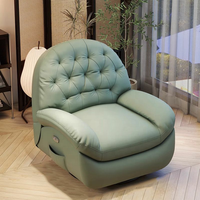 Geeksofa Salon Microfibre Tissu ou Cuir Fauteuil Pivotant Rembourré Moderne Siège Inclinable Canapé avec Support de Téléphone