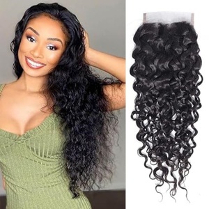 Offre Spéciale vente en gros 4X4 5X5 HD dentelle seulement Invisible dentelle transparente fondre peau cheveux bouclés dentelle fermeture brésilienne cheveux humains - Product Image 1