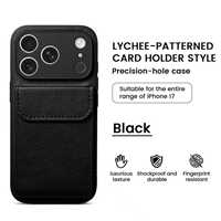 Casing Handphone Anti Jatuh Warna Oranye Bahan TPU PC Grosir dengan Kantung Kartu untuk iPhone 17 Pro Max