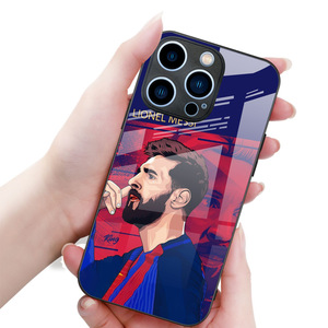 Coque <span class=keywords><strong>de</strong></span> téléphone en verre pour iPhone 17 Pro Max, protection anti-traces <span class=keywords><strong>de</strong></span> doigts, motif <span class=keywords><strong>Messi</strong></span>, pour fans <span class=keywords><strong>de</strong></span> football, modèle 2026 - Product Image 2