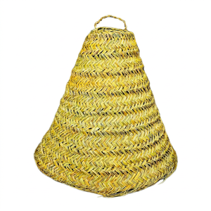 ตะกร้าสานไม้ไผ่ทำมือ รูปทรงกรวยธรรมชาติ ของตกแต่งบ้าน งานฝีมือ - Product Image 1