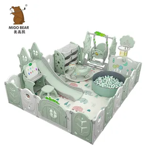 Nhà Máy Trực Tiếp Bán An Toàn Bé Chơi Sân Playpen Trẻ Em Chơi Với Swing