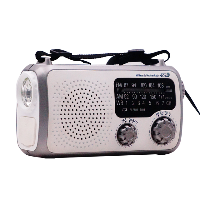 Factory Supply OEM Service NOAA Weather Radio Emergency Solar Hand Crank 2000mah Flashlight Radio