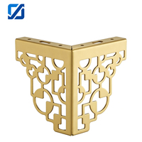 Mid-Century Modern Metall-Sofabeine mit Goldmuster, Luxuriöse T-Form, Hochbelastbar, Einfache Montage, für Wohnzimmer, Schlafzimmer, Esszimmer