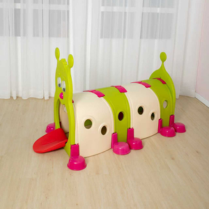 نفق كاتربيلر للأطفال الصغار مكون من 4 أقسام للزحف والتسلق، هيكل لعب للأطفال للاستخدام الداخلي والخارجي - Product Image 6