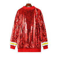 Vente en gros de vestes à paillettes pour femmes CHIEFS, veste bomber à paillettes KC