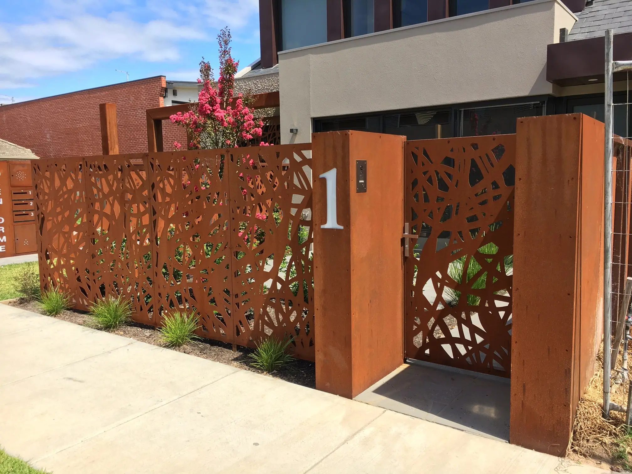 Puerta decorativa de metal para jardín, puerta de jardín