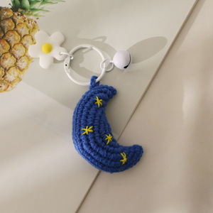 Llavero de Ganchillo Hecho a Mano Personalizado, Accesorio para Bolsos, <span class=keywords><strong>Amigurumi</strong></span> de Ganchillo, Lindo Juguete de Peluche de Dibujos Animados con Forma de Estrella, <span class=keywords><strong>Luna</strong></span> y Girasol - Product Image 2