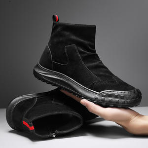 Bottes Chelsea mi-hautes pour hommes Design en toile à la mode Nouveau style Surface en cuir populaire en daim trempé résistant à l'usure et antidérapant - Product Image 3