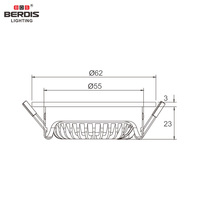 Mini spot encastré LED COB pour plafond, découpe de 55 mm, IP21/54/65/67, 3W 5W