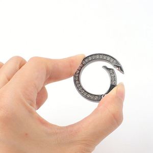 Anneau porte-clés rond en alliage de zinc, style diamant, pour clés de voiture et accessoires de bijoux DIY - Product Image 2