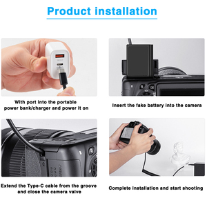 Batterie factice LP-E17 LPE17 E17 avec port Type-C pour appareils photo <span class=keywords><strong>Canon</strong></span> <span class=keywords><strong>EOS</strong></span> 77D 750D <span class=keywords><strong>760D</strong></span> 8000D M3 M5 M6 Rebel T6i T6s Kiss X8i 200D 800D - Product Image 6