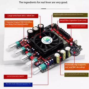 Carte Amplificateur 2.1 Canaux AS21HPA TPA3255 300W*2+600W <span class=keywords><strong>Bluetooth</strong></span> avec Ventilateur de Refroidissement et Boutons Externes pour Audio de Voiture et Home Cinéma <span class=keywords><strong>DIY</strong></span> - Product Image 6