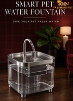 Fontaine à eau pour animaux de compagnie, ronde, transparente, à brancher, moteur à couple élevé <25 dB, sans pompe, buse incurvée longue durée, capacité de 2,5 L