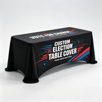 Housse de table personnalisée pour campagne électorale, en spandex extensible, style standard, avec logo imprimé sur mesure
