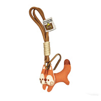 Porte-clés écureuil en peluche fait main, rembourré de coton, avec cordon en tissu, petit écureuil de dessin animé, accessoire de sac, cordon, porte-clés