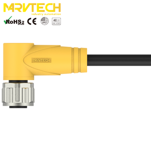 Conector de cable eléctrico Marvtech OEM hembra sin blindaje, ángulo de 5 pines M12, sobremoldeado, para Profinet, EtherCAT, PC industrial - Product Image 2