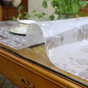 Rollo de Película de PVC <span class=keywords><strong>Transparente</strong></span>, <span class=keywords><strong>Protector</strong></span> de Mantel Bordado Floral, Superclaro, Impermeable y Resistente al Aceite - Product Image 6
