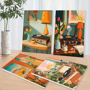 CHENSITORY Lot de 6 kits de peinture par numéros colorés, peintures à la main pour adultes, coloriage par numéros, décoration - Product Image 3