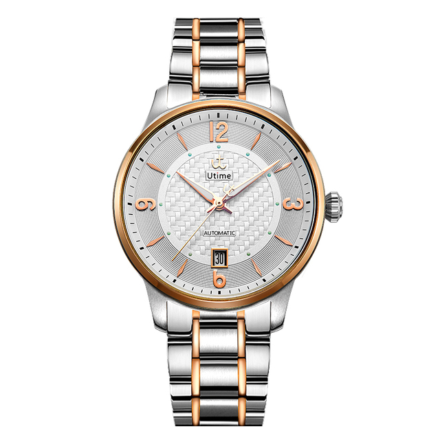 UTIME New Arrivals Male Business Stainless Steel Mechanical Watches Water Resistant Glass Customize Logo Wholesale Price