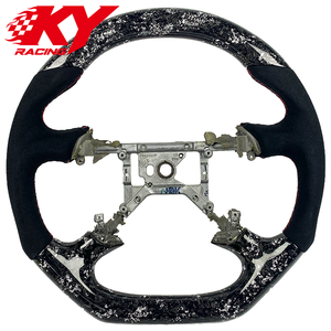 Volant en cuir et fibre de carbone forgée blanche personnalisé, adapté aux Ford Mustang GT Shelby Lightning 2000-2004 - Product Image 1