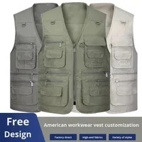 Gilet multifonctionnel à plusieurs poches pour le travail, la pêche, l'escalade, les voyages, les activités de plein air, séchage rapide, respirant, en maille, pour hommes
