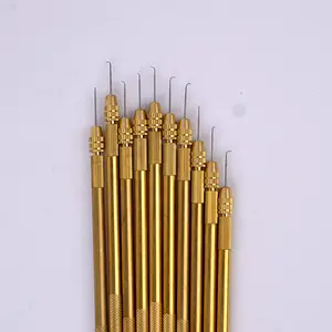 Ferramentas de extensão de cabelo, 4 agulhas de tricô 1 suporte de cobre ventilador e agulhas ganchos de ventilação para fazer peruca