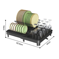 Égouttoir à vaisselle pliable en acier au carbone, design moderne noir, pour évier de cuisine, économiseur d'espace, anti-rouille