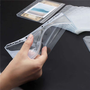 A6 Binder kantong 3 kantong bening PVC amplop uang 1 kantong ritsleting 2 sisi kantong Binder terbuka untuk tagihan uang Organizer - Product Image 1