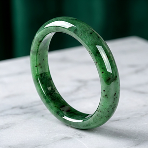 Bracelet en jade vert naturel, bijoux de poignet en pierre polie, cadeau Feng Shui pour femmes - Product Image 6