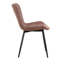 Chaise de salle à manger moderne en similicuir marron, en promotion