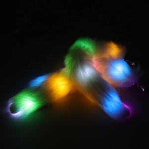Illuminazione a LED pelliccia di <span class=keywords><strong>volpe</strong></span> per maschio femmina Sexy giochi di ruolo, coda di gatto anale anale Plug bagliore in scuro Dildo sesso animale - Product Image 1