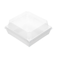 50 pièces blanc boîte de papier Transparent pour jaune d'oeuf pâtisserie Dessert gâteau bouffée beignet enneigé Mooncake emballage pour la nourriture