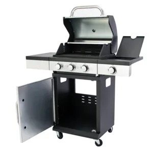 Yejun 25 Inch 3 + 1 Branders Gas Barbecue Bbq Kookgrill Met Zijbrander Gas Bbq Grill Outdoor Rvs Grill Leverancier