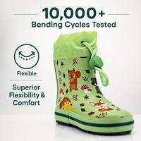 Bottes de pluie pour enfants Green Forest Animal, imprimé écureuil et hérisson mignon, en caoutchouc naturel imperméable, bottes Wellington pour tout-petits