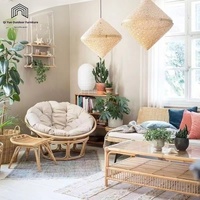 Authentic Rattan Papasan Chair: Elegant Natural Rattan Craftsmanship for Cozy Living