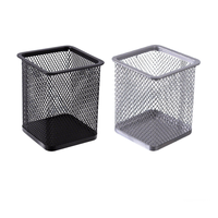Porte-stylos métallique multifonctionnel en gros, organisateur de bureau en maille pour fournitures de bureau, pot à crayons