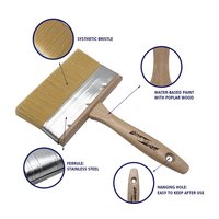 Pinceau plat Anst 6" (150 mm) à poils en polyester de haute qualité, manche en bois cannelé, pour peinture industrielle, professionnelle, bricolage, OEM